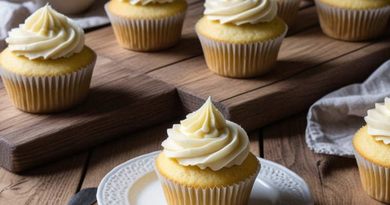 Quick and Delicious Vanilla Cupcakes with Buttercream Topping